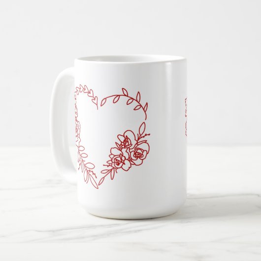 Liebliches Herz der Blüte Kaffeetasse (Vorderseite Links)