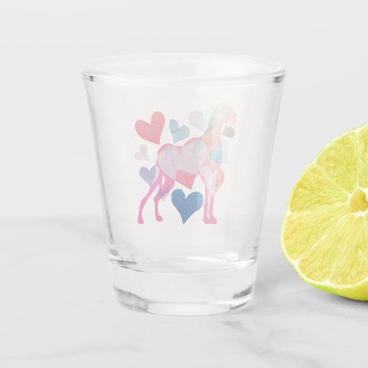 Liebliches Herz Great Dane Schnapsglas (Rückseite)