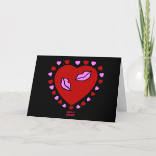 Liebliches Herz Kisses Horizontal Grußkarte Feiertagskarte