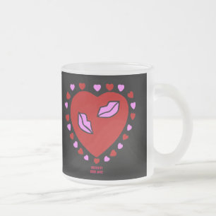 Liebliches Herz Kisses Kleines Mattiertes Glas Tas Mattglastasse