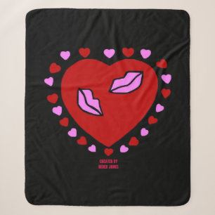 Liebliches Herz Kisses Medium Sherpa Blanket Sherpadecke