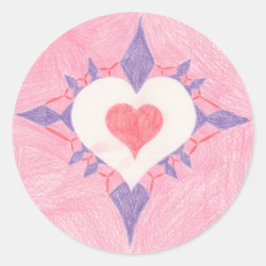 Liebliches Herz Runder Aufkleber