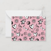 Liebliches Herzdoodle-Muster Rosa Valentinstag Mitteilungskarte (Rückseite)