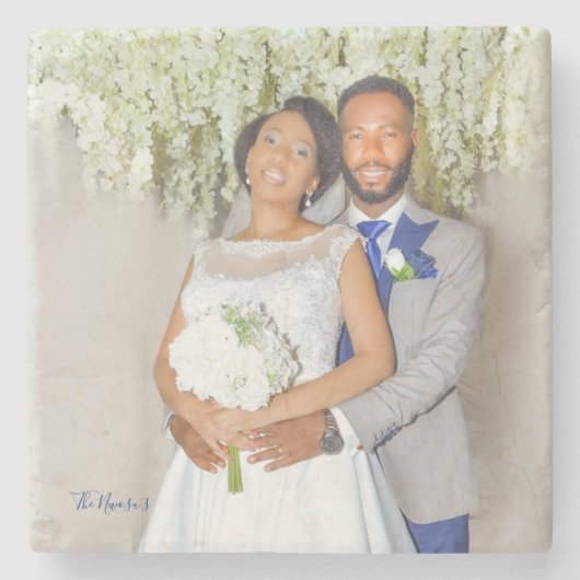 Liebliches Hochzeitsfest-Foto Steinuntersetzer (Vorderseite)