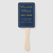 Liebliches Hochzeitsprogramm für Blau und Gelb Fächer (Vorderseite)