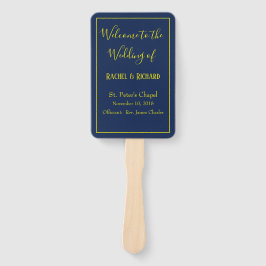 Liebliches Hochzeitsprogramm für Blau und Gelb Fächer