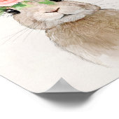 Liebliches Kaninchen mit Blume Crown Portrait Poster (Ecke)