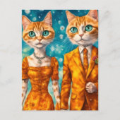 Liebliches Katzenpaar Postkarte (Vorderseite)