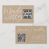 Liebliches Kraftpapier mit Liebe Logo QR-Code Visitenkarte (Vorne/Hinten)