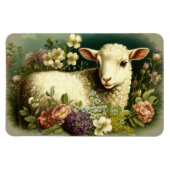 Liebliches Lamm in Blume Magnet (Horizontal)