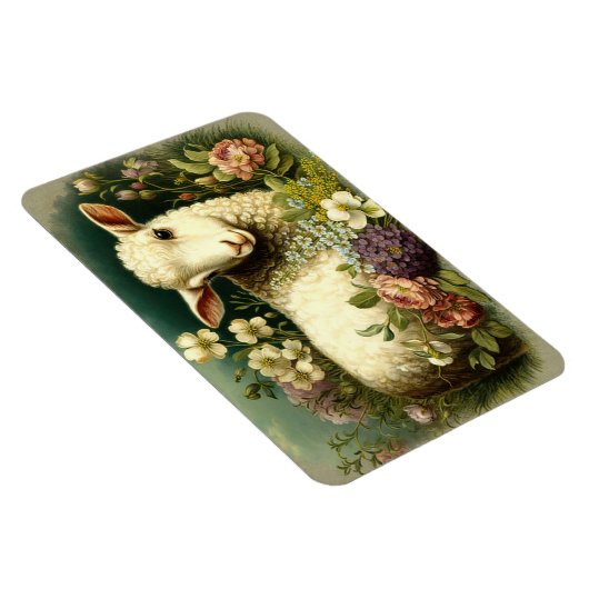 Liebliches Lamm in Blume Magnet (Rechte Seite)