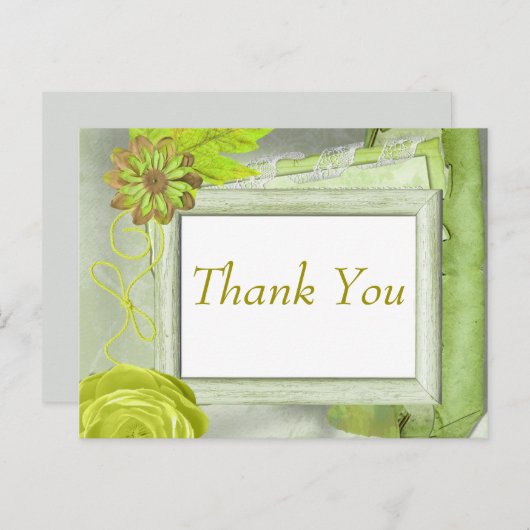 Liebliches Licht Grün Vielen Dank Postkarte (Vorne/Hinten)