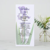 Liebliches Lila Irisches Hochzeitsprogramm Programm (Stehend Vorderseite)