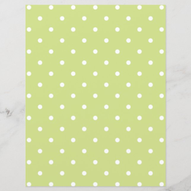 Liebliches Lime Green Polka Dots Scrapbook Paper (Vorderseite)