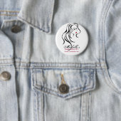 Liebliches Mädchen mit glattem Haar und Makeup-Sym Button (Beispiel)