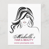 Liebliches Mädchen mit glattem Haar und Makeup-Sym Flyer (Vorne)