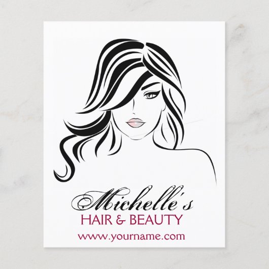 Liebliches Mädchen mit glattem Haar und Makeup-Sym Flyer (Vorne)