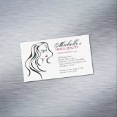 Liebliches Mädchen mit glattem Haar und Makeup-Sym Magnetische Visitenkarte (Beispiel)