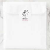 Liebliches Mädchen mit glattem Haar und Makeup-Sym Runder Aufkleber (Tasche)