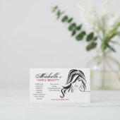 Liebliches Mädchen mit glattem Haar und Makeup-Sym Visitenkarte (Stehend Vorderseite)