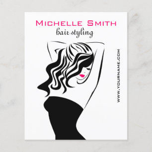 Liebliches Mädchen mit Haarstyling-Branding Flyer
