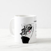 Liebliches Mädchen mit Haarstyling-Branding Kaffeetasse (Vorderseite Links)