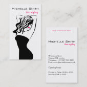Liebliches Mädchen mit Haarstyling-Branding Visitenkarte (Vorne/Hinten)
