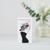 Liebliches Mädchen mit Haarstyling-Branding Visitenkarte (Stehend Vorderseite)