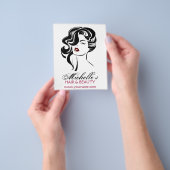 Liebliches Mädchen mit scharfen Haaren Makeup Icon Flyer (Gruppe)