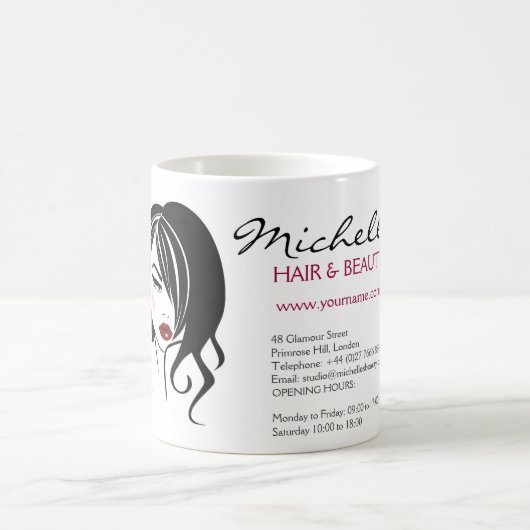 Liebliches Mädchen mit scharfen Haaren Makeup Icon Kaffeetasse (Mittel)