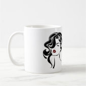 Liebliches Mädchen mit scharfen Haaren Makeup Icon Kaffeetasse (Links)
