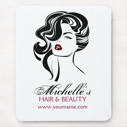 Liebliches Mädchen mit scharfen Haaren Makeup Icon Mousepad (Vorne)