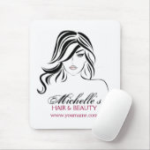 Liebliches Mädchen mit scharfen Haaren Makeup Icon Mousepad (Mit Mouse)