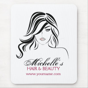 Liebliches Mädchen mit scharfen Haaren Makeup Icon Mousepad