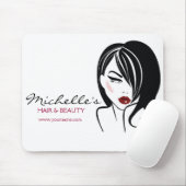 Liebliches Mädchen mit scharfen Haaren Makeup Icon Mousepad (Mit Mouse)