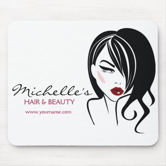 Liebliches Mädchen mit scharfen Haaren Makeup Icon Mousepad (Vorne)