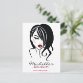 Liebliches Mädchen mit scharfen Haaren Makeup Icon Postkarte (Stehend Vorderseite)