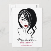 Liebliches Mädchen mit scharfen Haaren Makeup Icon Postkarte (Vorne/Hinten)