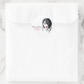 Liebliches Mädchen mit scharfen Haaren Makeup Icon Runder Aufkleber (Tasche)