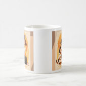 Liebliches Mädchen und Hundehug Kaffeetasse (Mittel)