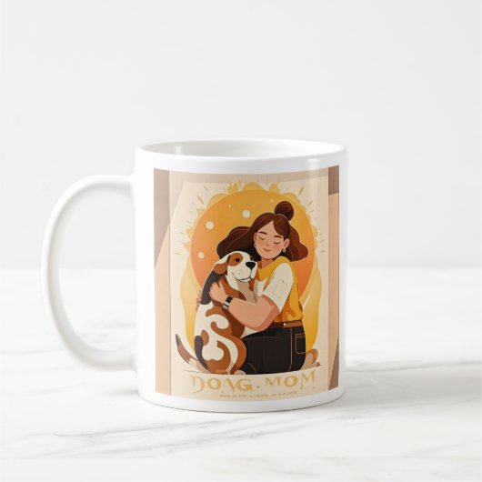 Liebliches Mädchen und Hundehug Kaffeetasse (Links)