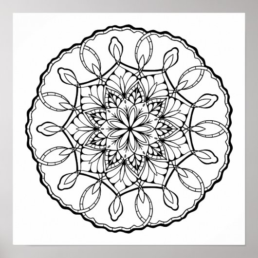 Liebliches Mandala Adult Coloring Poster (Vorne)
