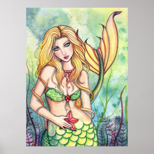 Liebliches Mermaid Poster Print von Molly Harrison (Vorne)