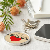 Liebliches Mitgefühl Rotes Herz Schlüsselanhänger (Seite)