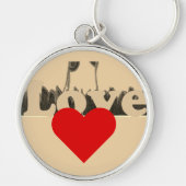 Liebliches Mitgefühl Rotes Herz Schlüsselanhänger (Vorne)