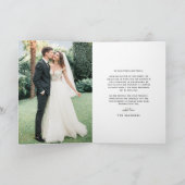 Liebliches Neon Pink Heart Wedding Foto Dankeskarte (Innenseite)