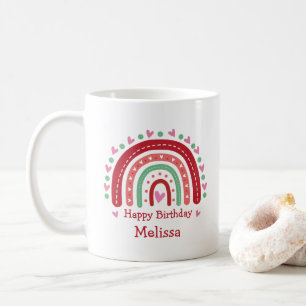 Liebliches Niedliches Rosa Rosa Regenbogenherz Kaffeetasse