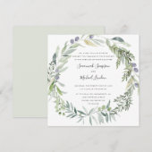 Liebliches Olivenöl und Blätter Einladung (Vorne/Hinten)