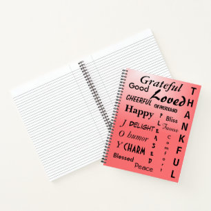 Liebliches Ombre Pink Affirmations Notebook Notizblock