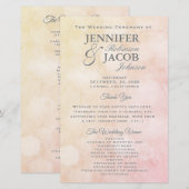 Liebliches Peach Wedding Programm (Vorne/Hinten)